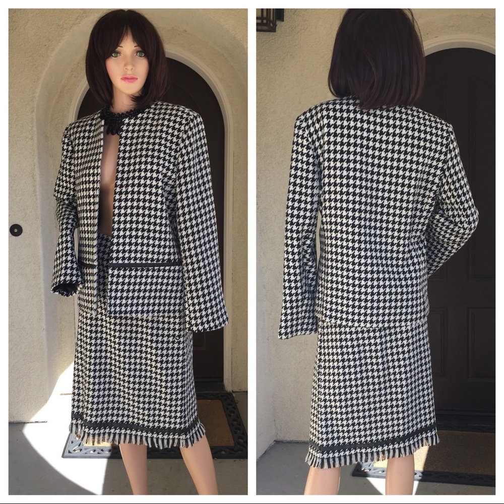 Requirements Houndstooth Blazer & Skirt‎ Set 12 14